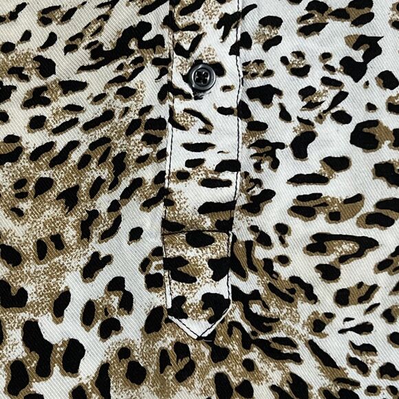 Dalia Collection Animal Print Tunic Shirt Women's XL Brown Blouse 100% Rayon - Picture 10 of 16